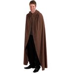 Charlie Crow Dark Brown Cloak/Cape with Hood for Adults | Large |