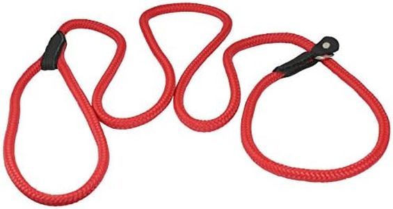 Dogs My Love Nylon Rope Slip Dog Lead Adjustable Collar and Leash 6ft Long (Small: 1/4" (6mm), Red)