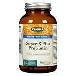 Flora Health Super 8 Plus Probiotic - 42 Billion CFU, High Potency Raw Probiotics, Vegetarian Probiotics for Women & Men, Yeast Balance, Lactobacillus, Digestion, Regain and Retain Gut Health - 60 Vegetarian Capsules Glass Bottle