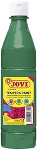 Jovi - Gouache liquide, bouteille de 500ml, Couleur vert foncé, Peinture à base d'ingrédients naturels, Facile à laver, Sans gluten, Idéal pour l'école (50619)