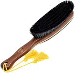 KENT CR8 Clothes Brush, 100% Natural Black Boar Bristle Lint Remover for Cashmere, Wool, and Silk for Keeping Fabrics Free from Fibres, Fluff and Pet Hair. Luxury Three Veneered Woods. Made in England