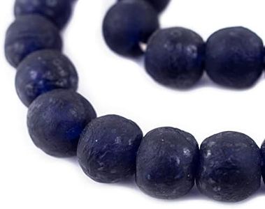 Jumbo Recycled Glass Beads, 21–25mm – African Sea Glass for Wall Hangings, Coffee Table Decor, Shelf Styling, and Home Accents – (Cobalt Blue) – The Bead Chest