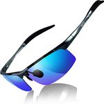 DUCO Men's Driving Sunglasses Polarised Glasses Sports Eyewear Fishing Golf Goggles 8177S (Gunmetal Frame,Revo Blue)