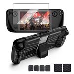 MICROMINI X-Ninja Steam Deck Case with Steam Deck Screen Protector*2pice and other accessories incudled (Black) For Steam Deck and Steam Deck OLED