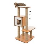 Vesper Cat Tree - Scratching Post with Condo - Walnut Furniture