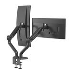 SHOPPINGALL Heavy Duty Dual Monitor Mount for 13 to 35 inch VESA Compatible Screens, Each Pneumatic Gas Spring Arm Supports up to 26.5lbs - SA-GE62U-Black