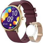 ZONEY Smartwatch Women Men with Bluetooth Call,1.43 Inch AMOLED HD Screen IP68 Fitness Activity Tracker Watch with Blood Pressure/Heart Rate/Blood Oxygen/Sleep Monitor 100+ Sports Modes (Wine Purple)