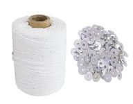 Urban Moon Candle Wick Thread Cotton Roll 200 Feet with 100 Piece Wick Sustainer for DIY & All Types of Candles Making