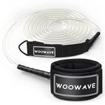 WOOWAVE Surfboard Leash Premium Surf Leash SUP Leg Rope Straight 6/7/8/9 feet for All Types of Surfboards with Waterproof Wallet/Phone Case (Clear White Core, 6ft & 7mm)