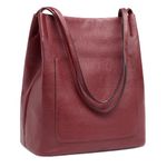 Kattee Women Soft Genuine Leather Totes Shoulder Bag Purses and Handbags with Top Magnetic Snap Closure