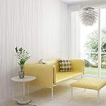 QIHANG Non-woven Classic Flocking Plain Stripe Modern Fashion Wallpaper Wall Paper Roll for Living Room Bedroom Cream color