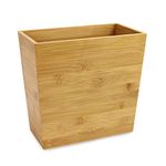 Bamboo Waste Paper Bin | Slimline Under Desk Office Paper Recycling Basket | Eco-Friendly Wooden Rubbish Trash Can | M&W