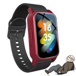 Weyot Smart Watch With Fall Detection, Fall Alert Devices for Elderly, GPS Tracking Watch For Dementia Alzheimer Autism Patients, Elderly Smart Bracelet With SOS Call Function,Red