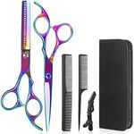 Lictin Hairdressing Scissors Hair Thinning Scissors Set and Hair Scissors, 6.0 inch + Presentation Case/Box + Black Comb + Thinning Hair Comb + Black Hair Clip