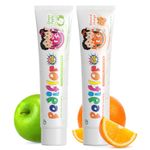 PEDIFLOR Kidz Anti-Cavity Fluoride Green Apple and Orange Flavor Toothpaste for Children | Doctor Recommended | 70g x 2 Pack | Family Combo Pack | Vegan-Friendly