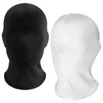 2 Pack Full Face Mask Halloween Full Black and White Mask Full Face Cover Spandex Mask Zentai Hood Mask Full Head Cover Mask Faceless Mask Morph Mask for Halloween Party Costume Unisex Men Adult Women