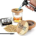 THOUSAND OAKS BARREL Foghat Cocktail Smoker Kit - Bourbon Barrel Oak Fuel Wood Shavings & Smoking Torch | Infuse Cocktails, Whiskey, Cheese & Meats