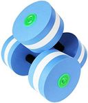 GFEU Set of 2 Aquatic Exercise Dumbells, Foam Detachable Aqua Dumbells with Handles Water Barbells for Men Women Water Fitness (Blue)