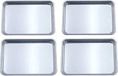 Checkered Chef Quarter Sheet Pan Four Pack - 4 Baking Sheets 9 ½ x 13 Inches. Aluminum Rimmed Cookie 1/4 Sheet Pans For Baking