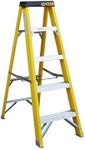 Fibreglass Step Ladder - 5 Tread Anti-Slip Folding Steps - Non-Conductive Ladder - Anti Electricution Fibreglass Build - Lightweight, Heavy Duty, Portable Swingback Ladder - 150kg Capacity DIY Ladder