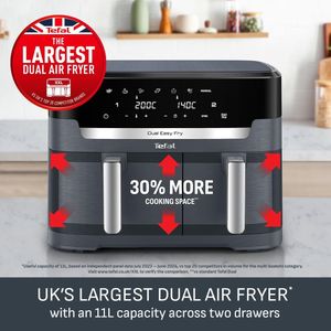 Tefal XXL Dual Air Fryer 11L – Large Capacity Healthy Frying