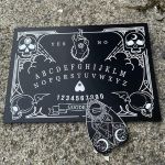 TheDarknessUnicorn Ouija Board Game Mini Black Spirit Calling Design for Spirit Hunt with Planchette and Detailed Instruction Halloween