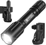 SABERTOOTH Police Tactical Flashlight-2200 High Lumen Duty Belt Flashlight for Law Enforcement Defense Single Mode Flashlight with Holster Tactical Gear Safety Accessories(Black)