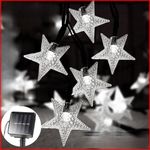 INONE Led Lights, Solar Fairy Lights with Stars, Solar Garden Lights Outdoor Waterproof, String Lights 8 Modes for Patio Yard Trees Christmas Wedding Party Decorations 100 Led (White, 12M)