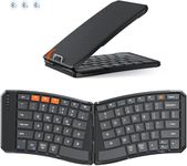 MEETION Foldable Bluetooth Keyboard, Split Ergonomic Portable Keyboard for Business Travel, Ultra-Thin Folding Wireless Keyboard for iOS Android Windows/Mac Tablet PC Smartphone