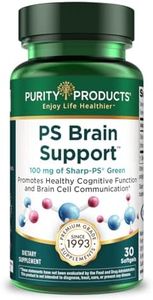 Purity Products PS Brain Support from 100 mg Sharp-PS Green PhosphatidylSerine in Each Softgel - Non GMO, Soy-Allergen Free - Supports Healthy Cognition, and Skin Texture - 30 Soft gels