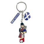 Souvenirs Scotland Keyring - Scottish Piper Keychain - Pipe Playing Scotland Key Chain - Edinburgh Gift Car Keychain