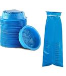 50 Pack Blue Emesis Bags Disposable , Puke Bags,1000ml High Density Vomit Bags for Morning Sickness Portable Nausea Bags for Pregnant Women,Barf Bag for Taxis Drivers, Car Motion Sickness