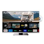 SYLVOX 24 Inch Smart TV with DVD Player, Frameless 1080P FHD, DVB/T2/S2, Hi-Fi Speakers, Small Television with Google Cast, Voice Remote, Bluetooth WiFi, 12V TVs for Motorhomes, Home, Caravans