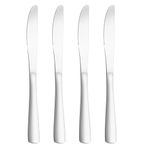 KitchEase Steak Knives Set of 4 – Food-Grade 18/8 Stainless Steel 8.6" Dinner Knives, Durable Mirror Polished Metal Silverware, Perfect for Home, Restaurant, and Gifting (Sterling Silver)