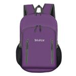 Bekahizar 20L Ultra Lightweight Backpack Foldable Hiking Daypack Rucksack Water Resistant Travel Day Bag for Men Women Kids Outdoor Camping Mountaineering Walking Cycling Climbing (Purple)