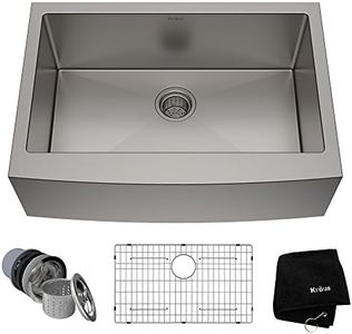 Kraus KHF200-30 30 inch Farmhouse Apron Single Bowl 16 Gauge Stainless Steel Kitchen Sink