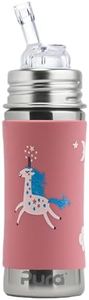 Pura Kiki 11oz/325ml Stainless Steel Straw Bottle w/Sleeve, 100% Plastic-Free, MadeSafe Certified, 100% Medical-Grade Silicone Straw for Kids, Toddlers, Preschoolers, Babies & Infant (Unicorn)