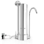 Vortopt Countertop Water Filter System - 5-Stage Stainless Steel Faucet Water Filter for 8000 Gallons - Water Purifier with KDF - Reduces Chlorine, Heavy Metals, Bad Odors - F7 - Includes 1 Filter