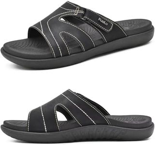 KuaiLu Womens Fashion Orthotic Sliders Ladies Lightweight Athletic Yoga Mat Sandals Slip on Thick Cushion Slippers Sandals with Comfortable Plantar Fasciitis Arch Support Black 6