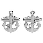 Peora Silver Plated Nautical Anchor Cufflinks for Men Boys Wedding Business Gift