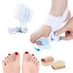 Bunion Corrector for Man and Women Big Toe,Bunion Corrector for Hallux Valgus, Adjustable Knob Bunion Splint, Toe Straightener with Non-Slip Heel Strap, Toe Separator, Day and Night Support.