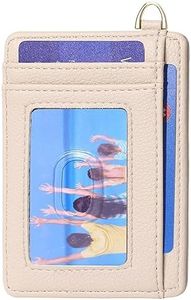 Badiya Credit Card Holder Slim Minimalist Wallet, Front Pocket Purse RFID Blocking Wallet Compact Card Case with ID Window for Women & Men
