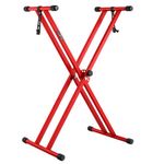 Kadence NK13RD Touring Series 3kg Double-X Keyboard Stand | Heavy-Duty Frame & Secure Locking Clutch | Dual-Braced X Design | Ideal for Stage Performance | Matte Red Finish