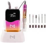 M Mase Nail Drill Professional - 2-in-1 Cordless Electric Nail Drill Machine - Portable, Rechargeable, 35000 RPM, HD Display, Acrylic Drill for Nails - Perfect for Salon & Home Use (Pink Gold)