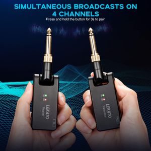 LEKATO Wireless Guitar System – WS100 Rechargeable Transmitter & Receiver