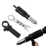 YWHWLX Riveter Insert Tool, Electric Rivet Gun Adapter Head Connector Hand Tools Set for Cordless Drill Electrical Nut Riveting