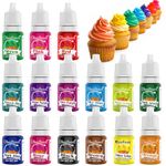 Food Colouring Gel - 15 Colours Food Dye, Edible Paint Perfect for Buttercream, Sugarcraft, Icing, Baking, Food Craft, Cake Decorations - 6ml Halloween