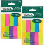 BAZIC Products Neon Page Marker, Sticky Notes for Study Materials and Office Use, Neon Colored Writable Index Tabs, Page Markers and File Tabs, 0.5x1.75, 1000 Sheets/Pack, 2-Packs