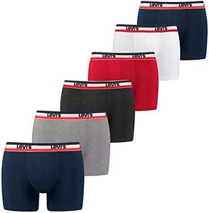 Levi's Boxer sous-vêtement, Durable Bleu/Rouge/Gris, L (Lot de 6) Hommes