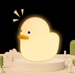 MUID Original Authentic Dull Duck Night Light, Nursery Squishy Night Lamp, Silicone Nightlight for Breastfeeding, Cute Animal Bedside Table Lamp, LED Light Up Duck Nightlamp for Kids Baby.